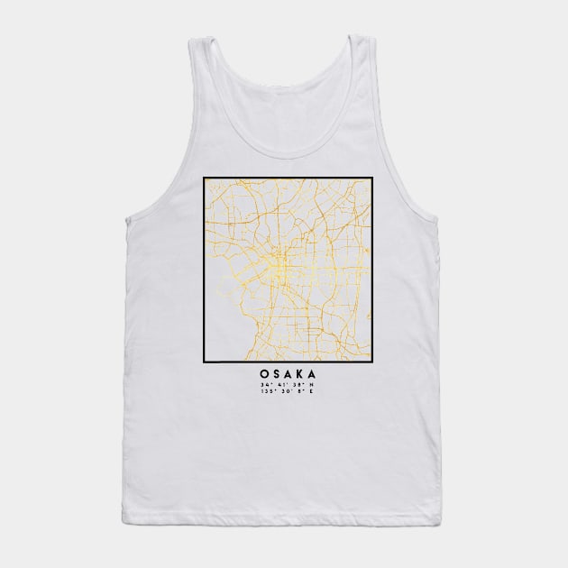 OSAKA JAPAN CITY STREET MAP ART Tank Top by deificusArt